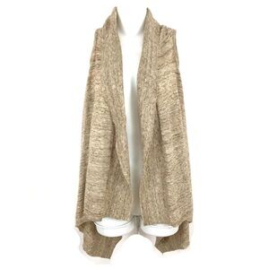 GAP XL Wool Alpaca Blend Sweater Sleeveless Vest Cardigan Women Tan Brown